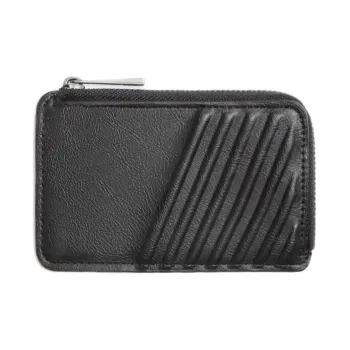 ZARA Polyurethane Coin Purse Card Clip Card Holder Men's Black