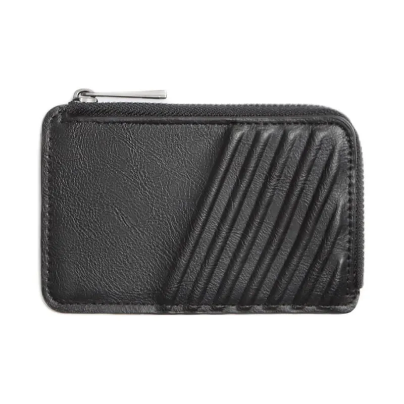 ZARA Polyurethane Coin Purse Card Clip Card Holder Men's Black-0