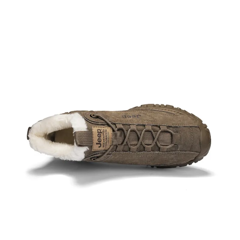 Jeep Thermal Fleece Lined Insulated Shoes Ankle Length Snow Boots Men's Khaki-2