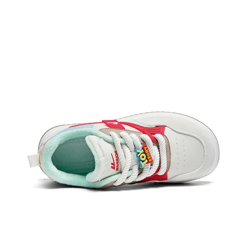 Warrior Warm Wear Resistant Lightweight Low Top Skateboard Shoes Women's Beige Red Light Blue-2