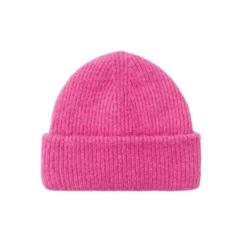 ZARA Acrylic Polyester Wool Polyamide Elastane Beanies Unisex Rose Red