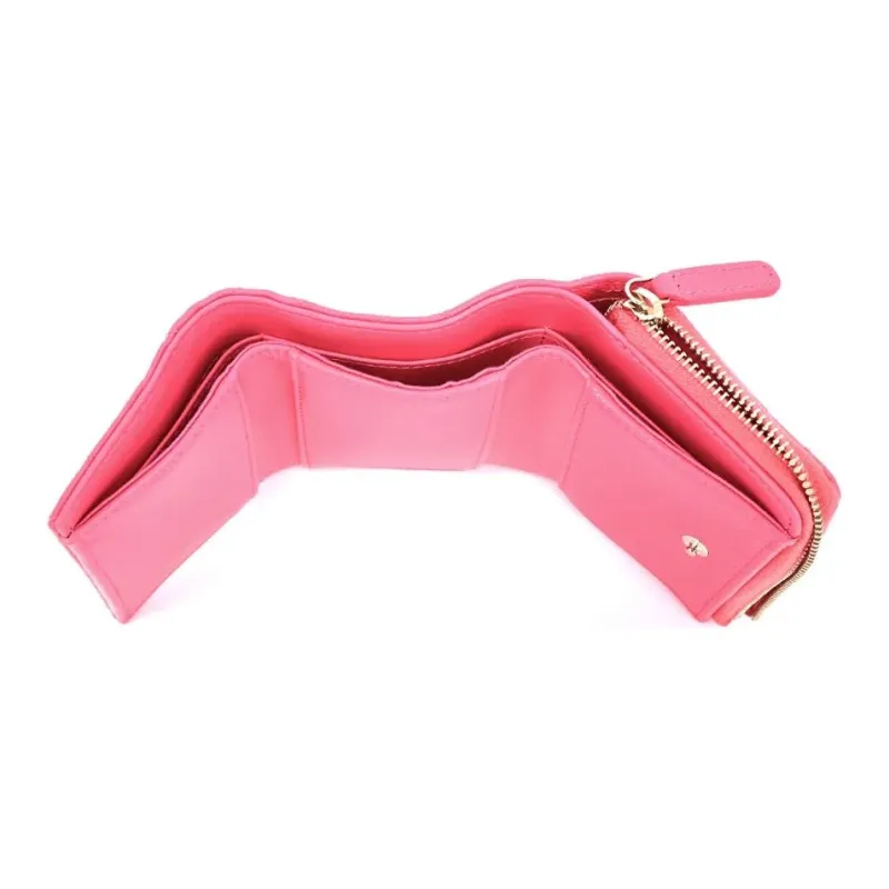 CHANEL Caviar Calfskin Wallet Women's Pink-3