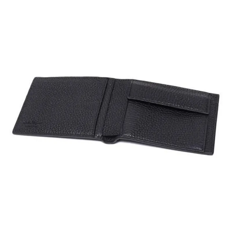 FERRAGAMO Cow Leather Money Clip Coin Purses Wallets Men's Black-3