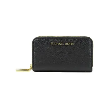 MICHAEL KORS Leather Card Holder, Wallet Women's Black