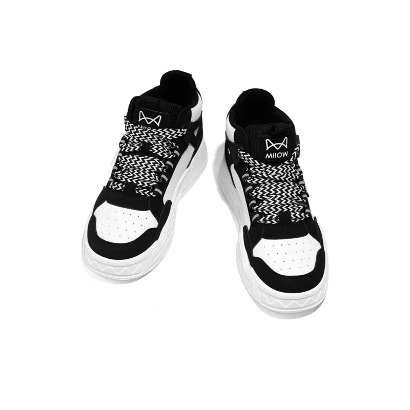 MIIOW Trend Party Series Anti Slip And Wear Resistant Height Increasing High Top Skateboard Shoes Men's-11