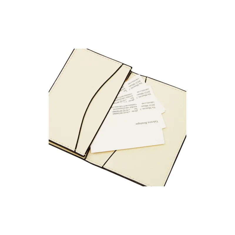 Valextra Calfskin Card Holder Women's White Parchment-2