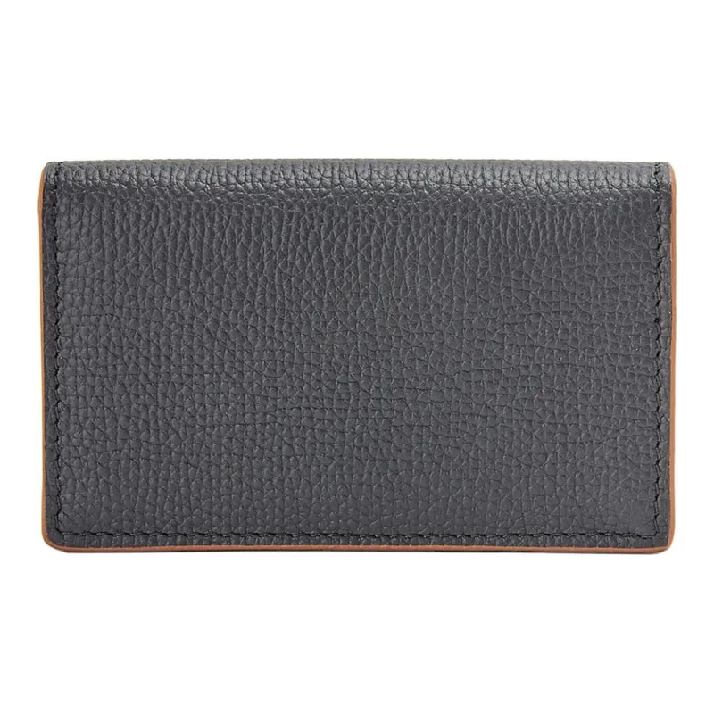 LOEWE Anagram Soft Grained Cow Leather Business Card Holder Card Case Women's Black-2