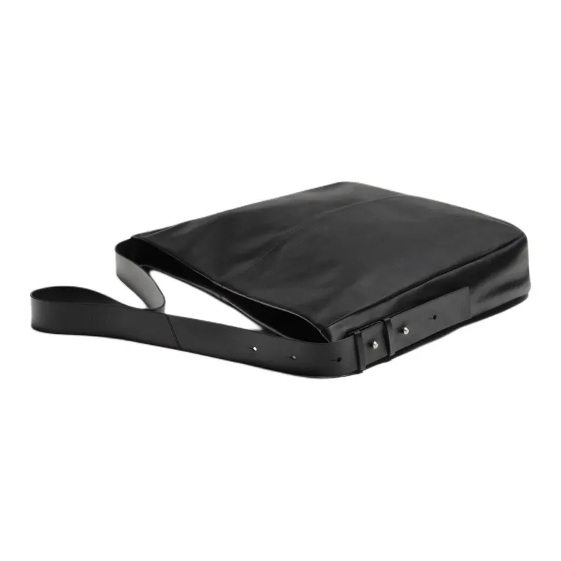ZARA MAISON SPECIAL Collaboration Cow Leather Crossbody Bag Shoulder Bag Men's Black-1