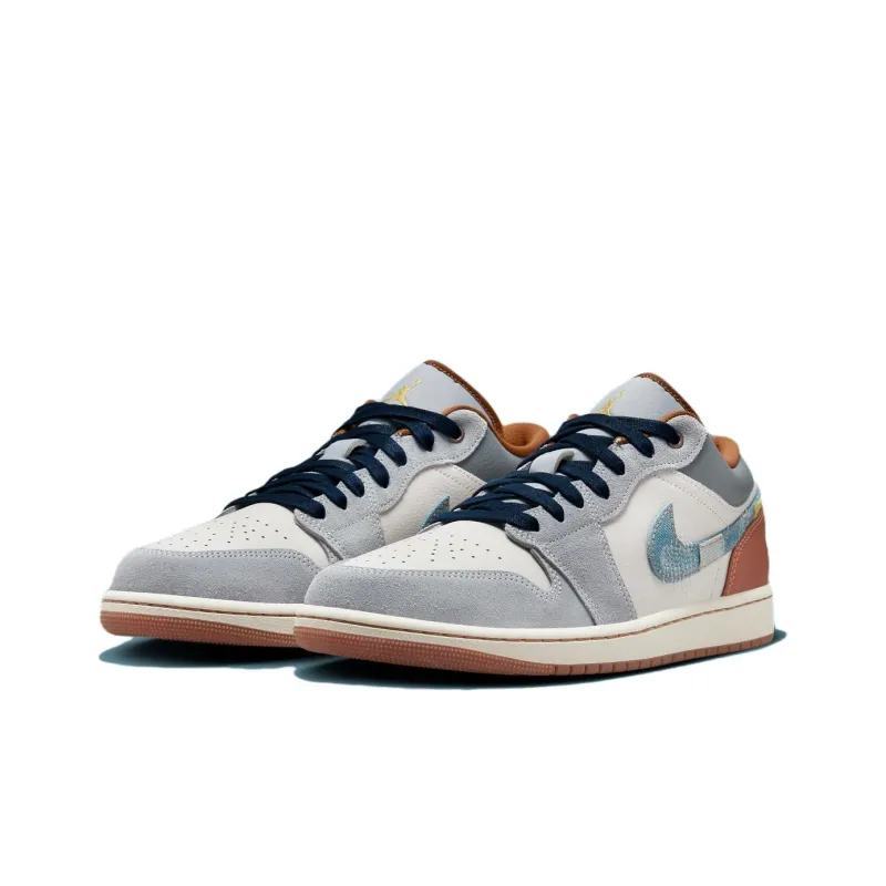 Air Jordan 1 Low SE "Repaired Denim Swoosh"-2
