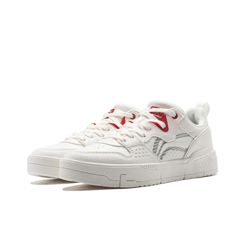 LiNing Common 80s Lightweight And Wear resistant Skateboard Shoes Men's White-2