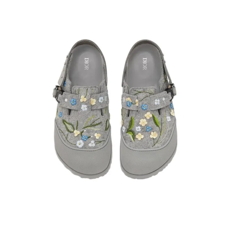 DIOR By Birkenstock Mule Tokio Felted Wool Flowers-4