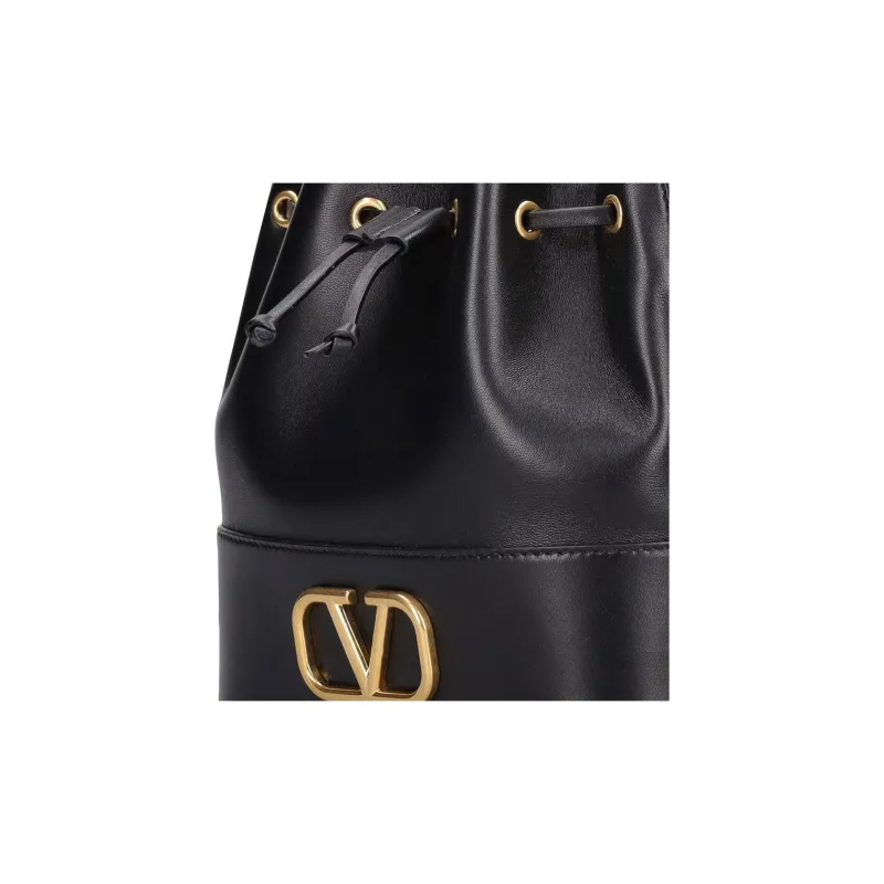 Valentino Vlogo Lambskin Bucket Bags Crossbody Bag Shoulder Bag Women's Black-3