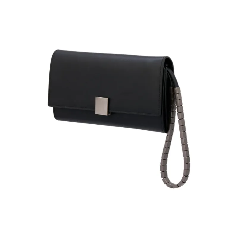 ZARA Cow Leather Envelope Bag Crossbody Bag Shoulder Bag Men's Black-1