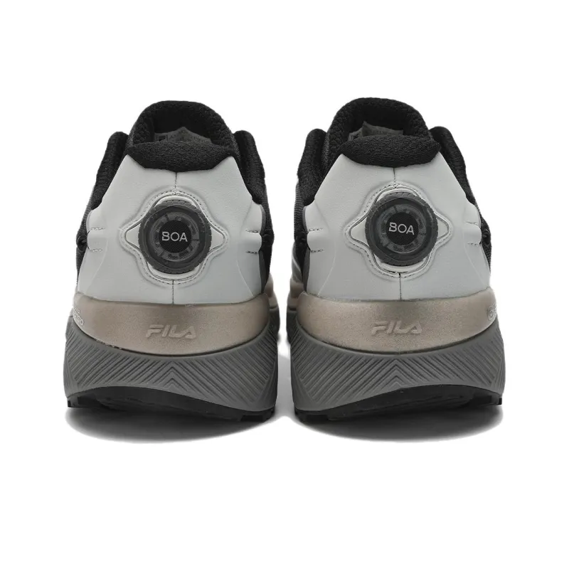 FILA BOA WOLF Anti Slip Wear Resistant Breathable Rebound Low Top Casual Running Shoes Men's Black Gray-3