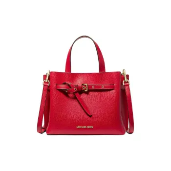 MICHAEL KORS Emilia Litchi Grain Leather Handbag Shoulder Bag Crossbody Bag Small Size Women's Bright Red