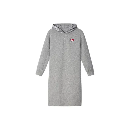 XII BASKET Long-Sleeved Dresses Women's Gray