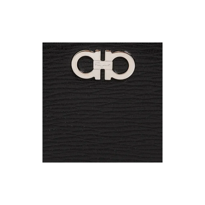 FERRAGAMO Cow Leather Wallet Unisex Black-3