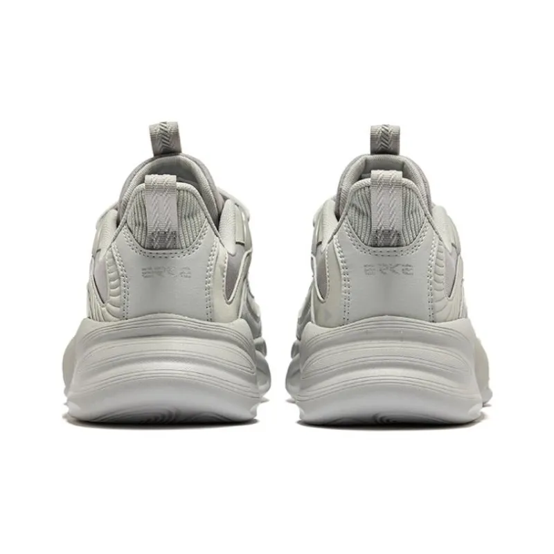 Erke Weiyang Cushioning Wear Resistant Low Top Casual Shoes Men's Mist Gray-3