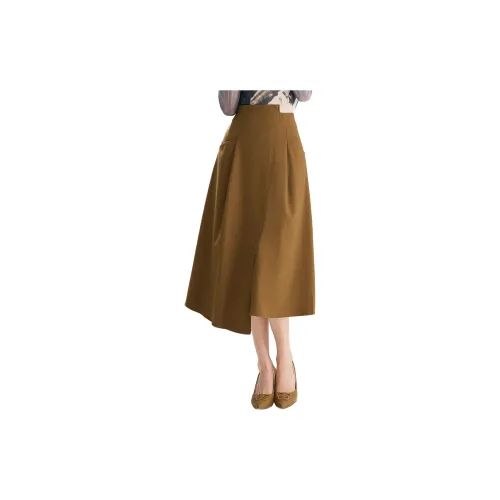 SMEN Casual Long Skirts Women's Coffee