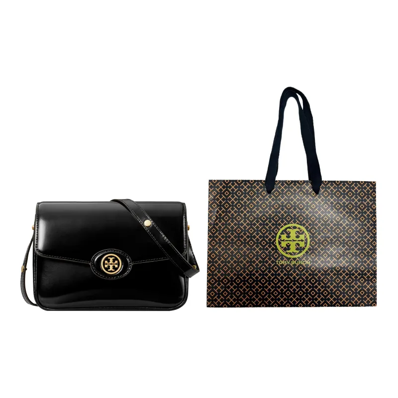 TORY BURCH Robinson Patent Leather Crossbody Bag Shoulder Bag Women's Black-6