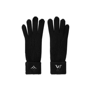 LOUIS VUITTON Knit Gloves Men's Black