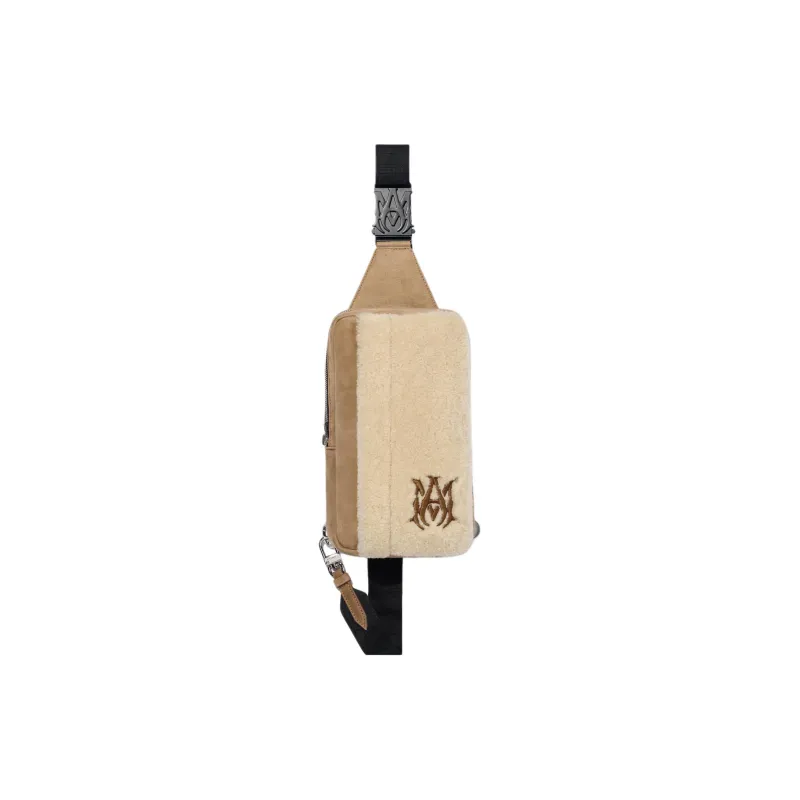 AMIRI Sheared Wool Shoulder Bags Sling Bags Unisex Natural-0