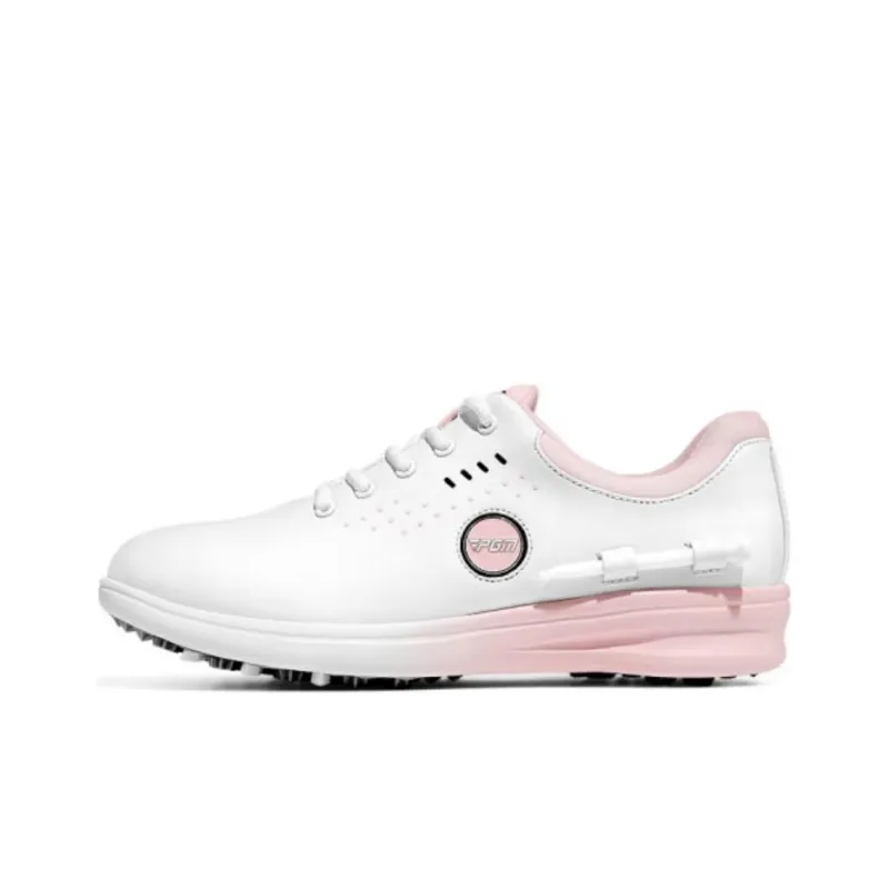 PGM Wear-Resistant Water-Resistant Lightweight Low-Top Golf Shoes Women's White Pink-3