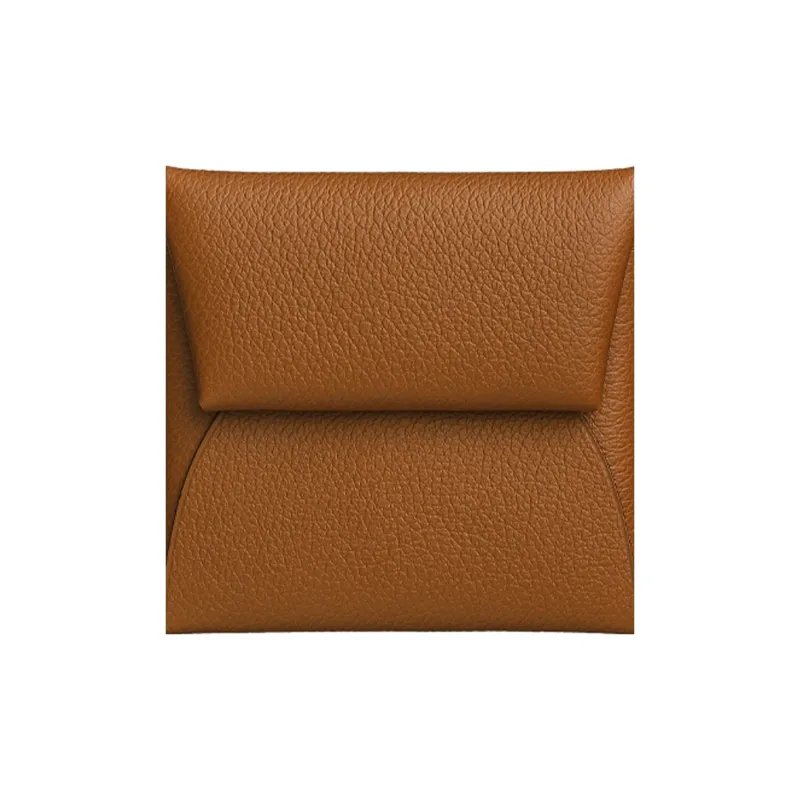 HERMES Bastia Cow Leather Wallet Women's Wiesbaden Beige-2