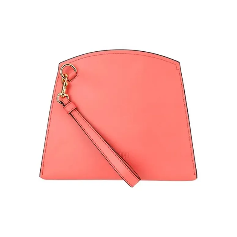 MOSCHINO Leather Clutch Women's Orange Red-2