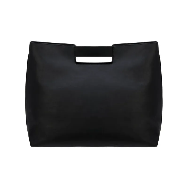 ZARA Cow Leather Shoulder Bag, Crossbody Bag Regular Men's Black-2