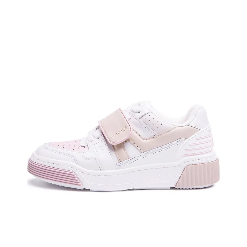 BLOCCO5 Mars Shoe Buckle Edition Low Top Skateboard Shoes Women's Pink White-0