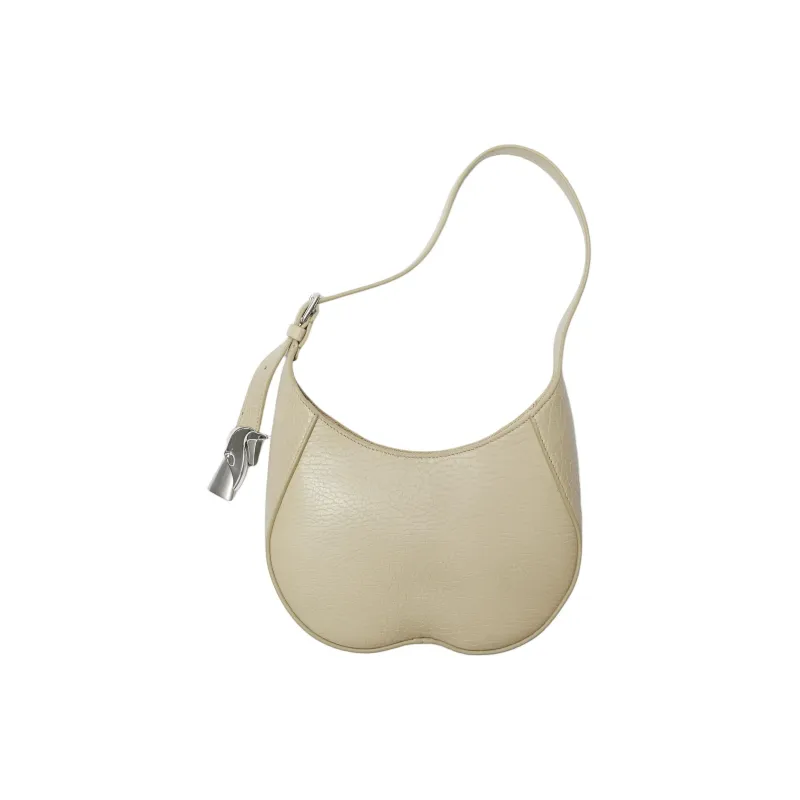 Burberry Textured Calfskin Handbag Shoulder Bag Women's Hunter Beige-1