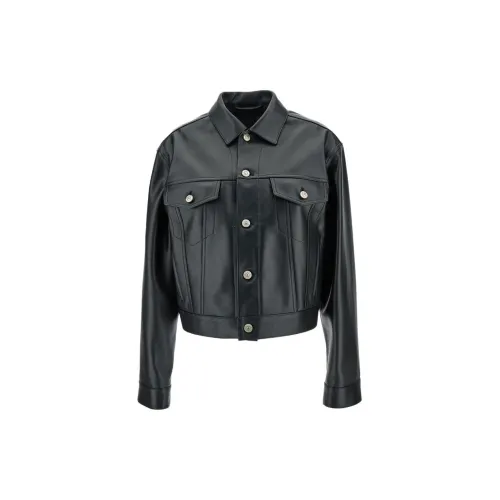 Balenciaga Leather Jackets Women's Black