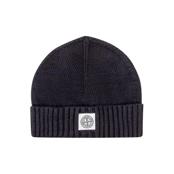 STONE ISLAND Cotton, Elastic Polyester Beanies Baby Marine Blue