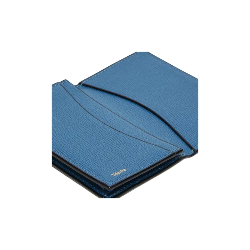 Valextra Calfskin Card Holder Women's Cobalt Blue-3