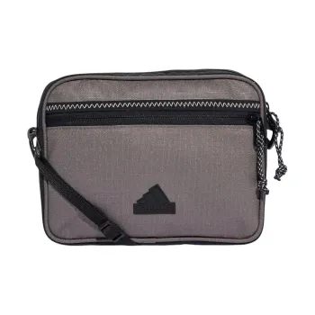 Adidas Recycled Polyester Portable Crossbody Bag, Shoulder Bag Unisex Charcoal Gray & Black