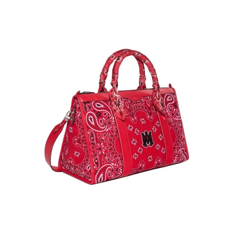 AMIRI Leather Tote Bag Shopping Bag Handbag Unisex Red-1