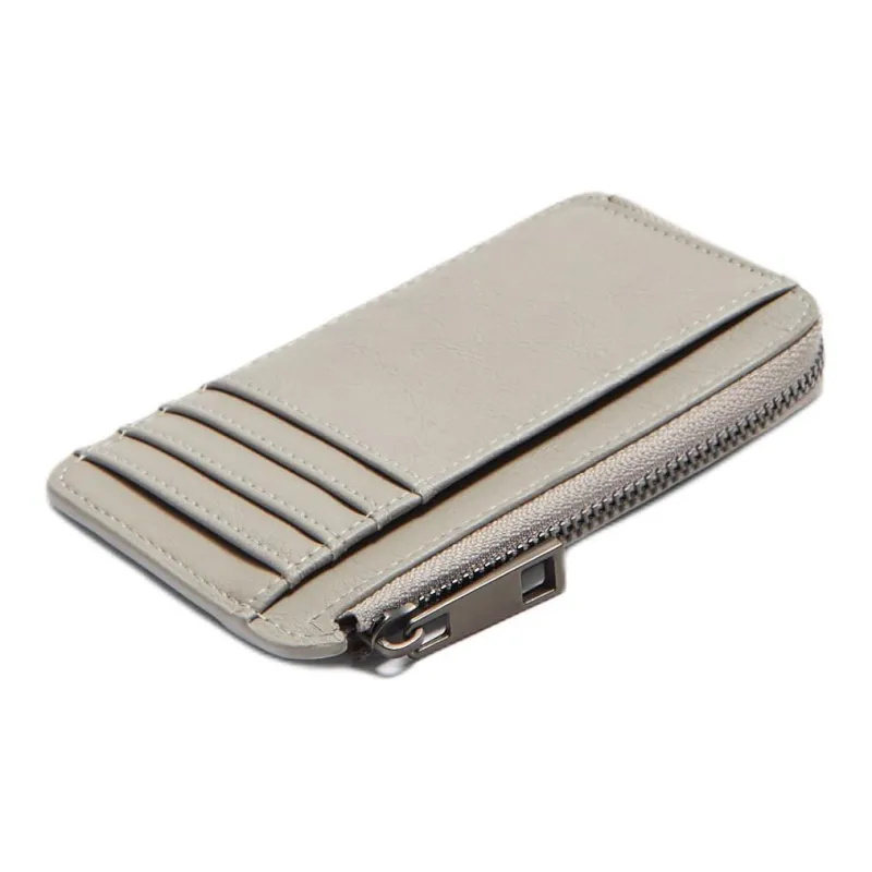 ZARA Polyurethane Coin Purse Card Holder Men's Gray-1