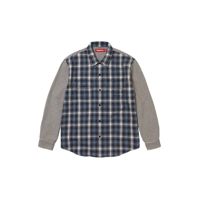 Supreme Houndstooth Plaid Flannel Shirt - POIZON