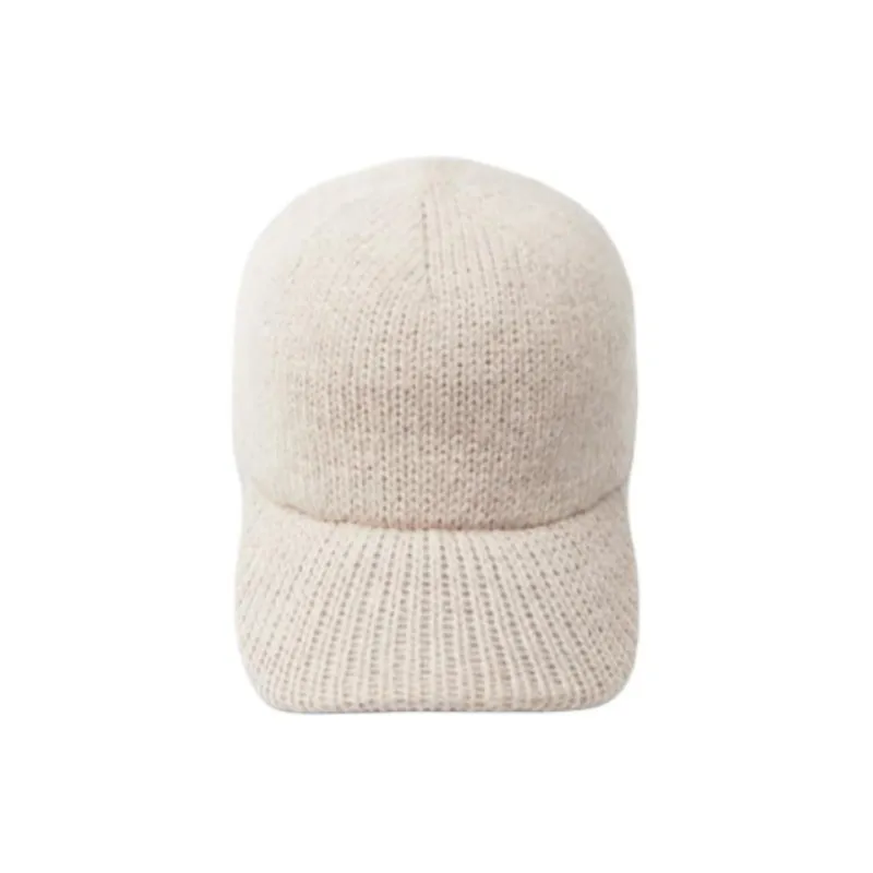ZARA Polyester Acrylic Wool Elastane Polyamide Baseball Caps Unisex Sand-0