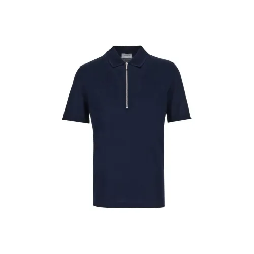 Ferragamo Short-zip Cotton Polo Shirt