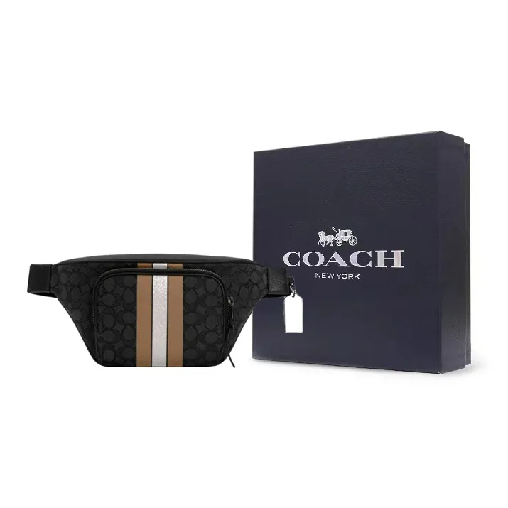 COACH Thompson Canvas Crossbody Bag Sling Bag Fanny Pack Large Size Men's Black-6