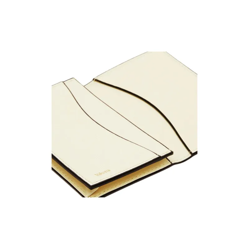 Valextra Calfskin Card Holder Women's White Parchment-3
