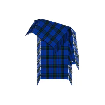 Burberry Check Pattern Fringed Edge Scarf