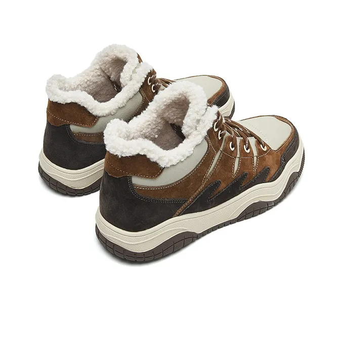 JEEP SPIRIT Warm Water-Resistant Wear-Resistant Slip-Resistant Coverage Short Snow Boots Men's Light Sandy-5