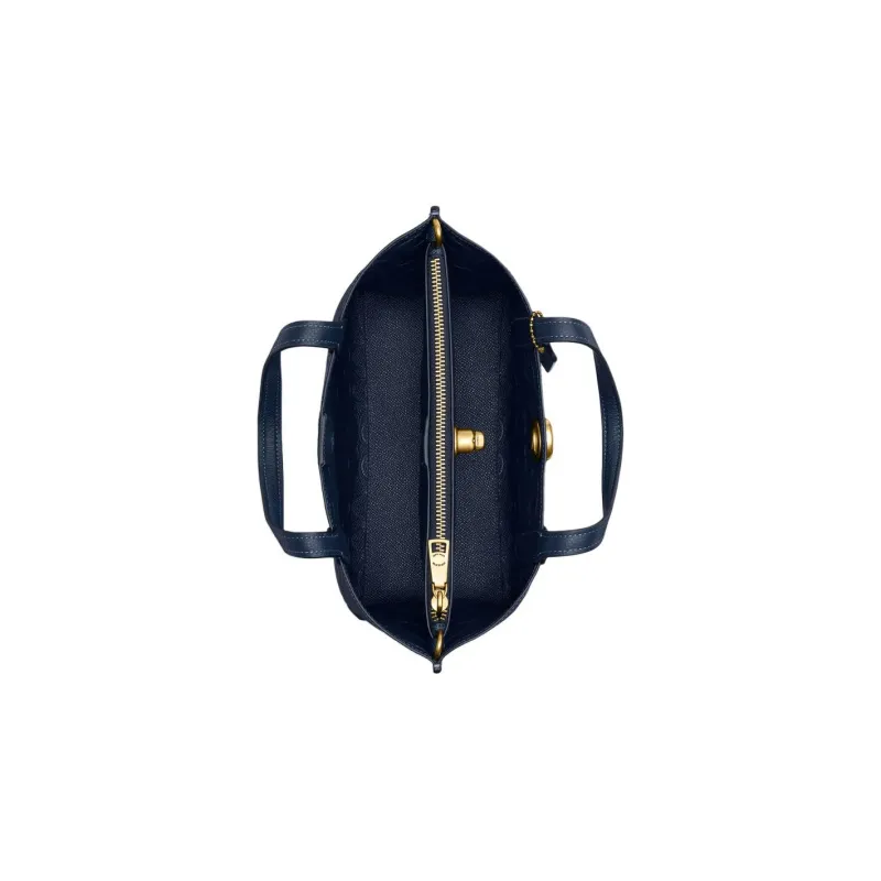 COACH Willow Polished Grained Leather Tote Bag Shopping Bag Shoulder Bag Crossbody Bag Handbag Medium Size Women's Navy-2