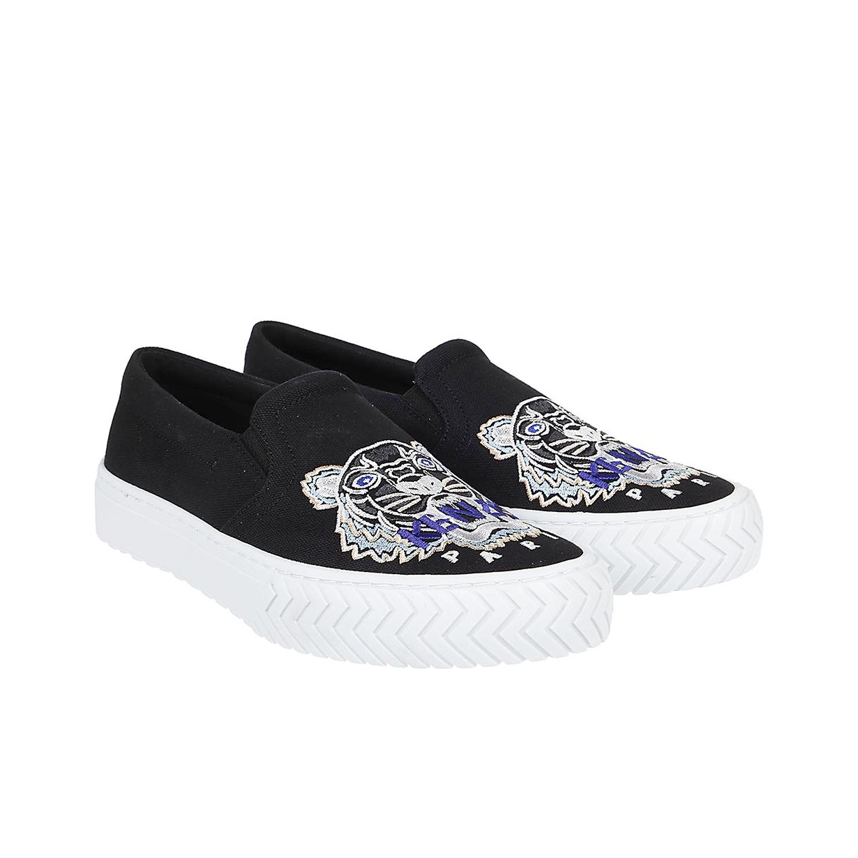 KENZO Skateboard Shoes Men Low Top Black White POIZON