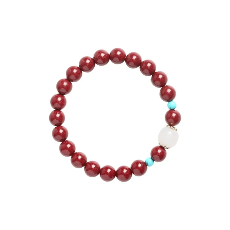 Baozhi Reconstructed Cinnabar Jade Bracelets Unisex-2