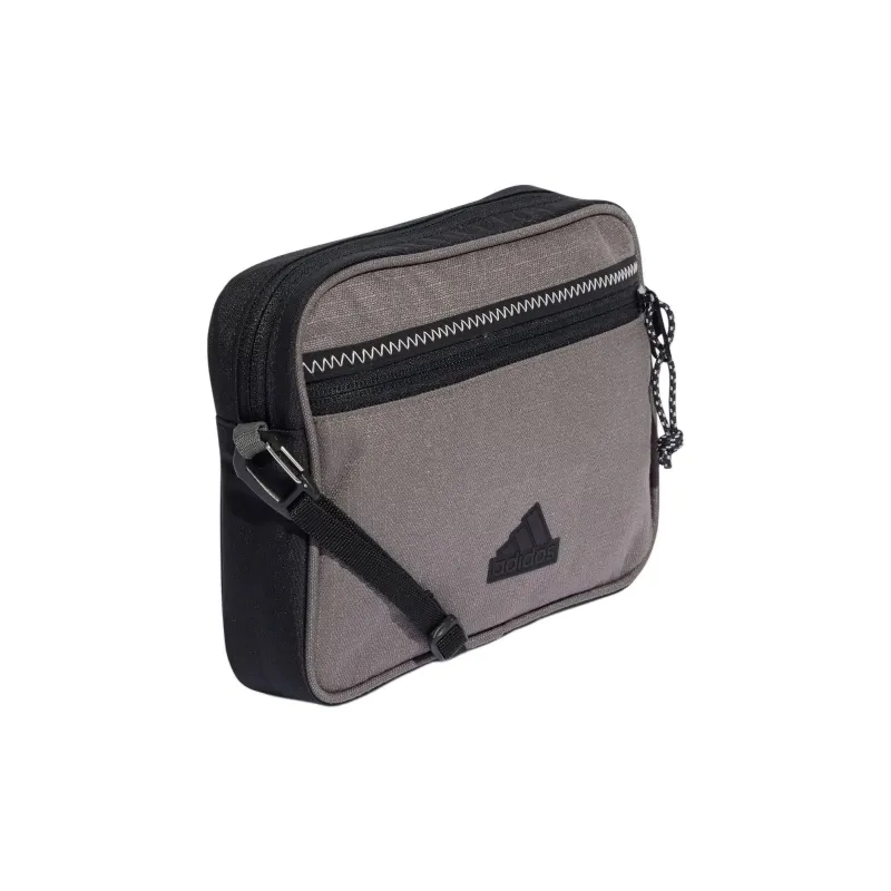 Adidas Recycled Polyester Portable Crossbody Bag, Shoulder Bag Unisex Charcoal Gray & Black-1