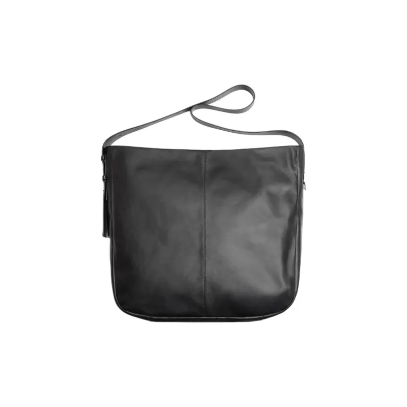 ZARA MAISON SPECIAL Collaboration Cow Leather Crossbody Bag Shoulder Bag Men's Black-0
